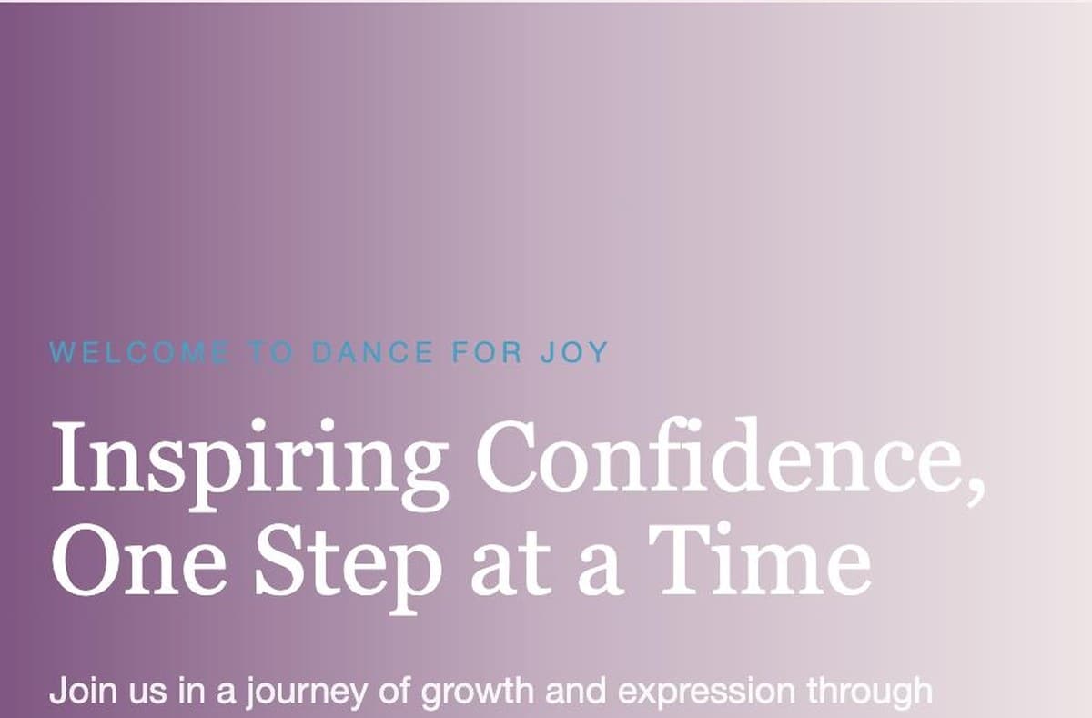 Dance for Joy website screenshot